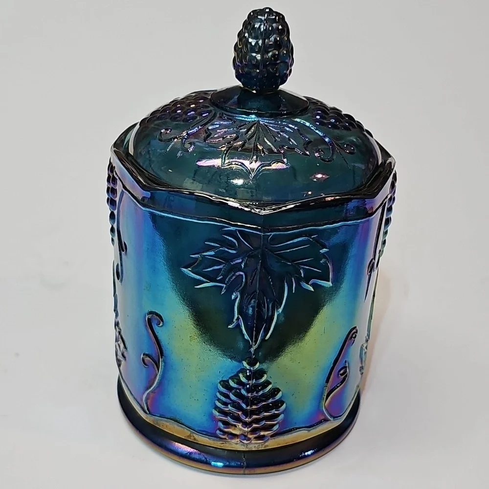Vintage Indiana Glass Blue Carnival Glass 